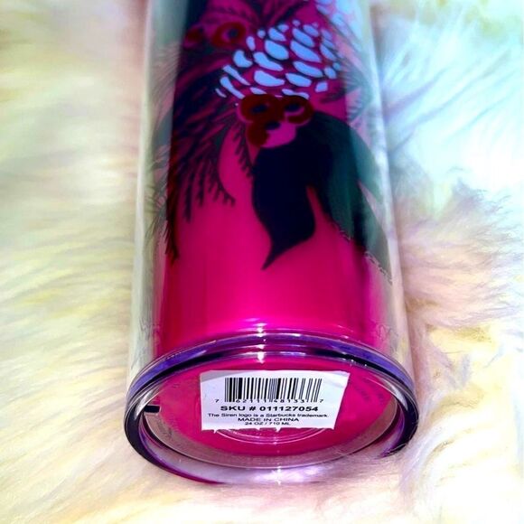 Starbucks 2021 Holiday Color Changing Pink Poinsettia Floral 24OZ Venti Tumbler - Picture 3 of 7